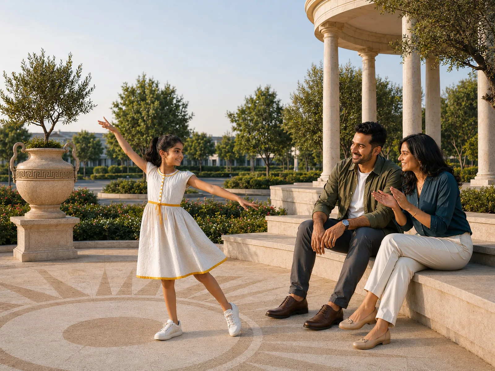 Apollo Address - life at the pavilion A family at the Greek-themed pavilion, Apollo Address